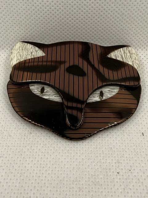 Broche Vintage LEA STEIN Années 1970 - Forme Losange En Fausse Écaille - Occasion - Collection