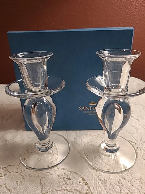 Paire De Bougeoirs En Cristal De Saint Louis  Prix De La Paire 04 Zjj
