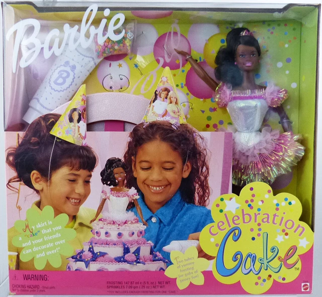 Black Barbie Celebration Cake Doll Set #22903 New NRFB 1999 Mattel, Inc.