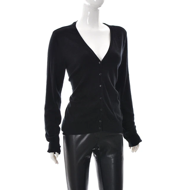 Divided by H&M Donna con Bottoni Scollo A V Cardigan Scuro Lavare Nero Taglia L