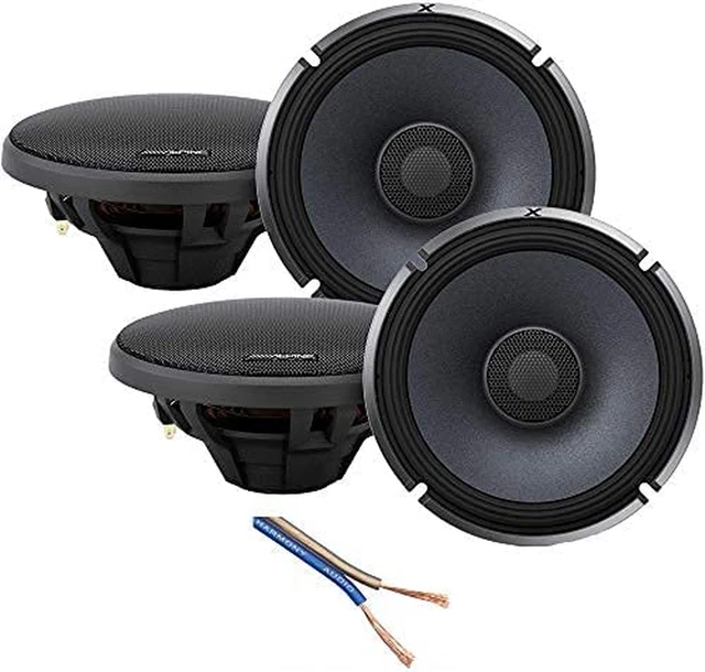 X-S65 Car Audio X Type Series 6 1/2" 440 Watt Speakers - 2 Pair with 20' Wire Pa