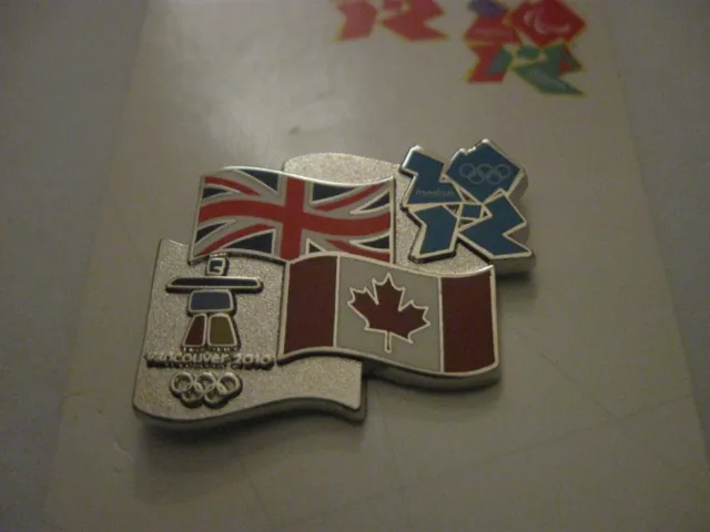 Rare Old 2012 Olympic Games London Canada Enamel Press Pin Badge On Card