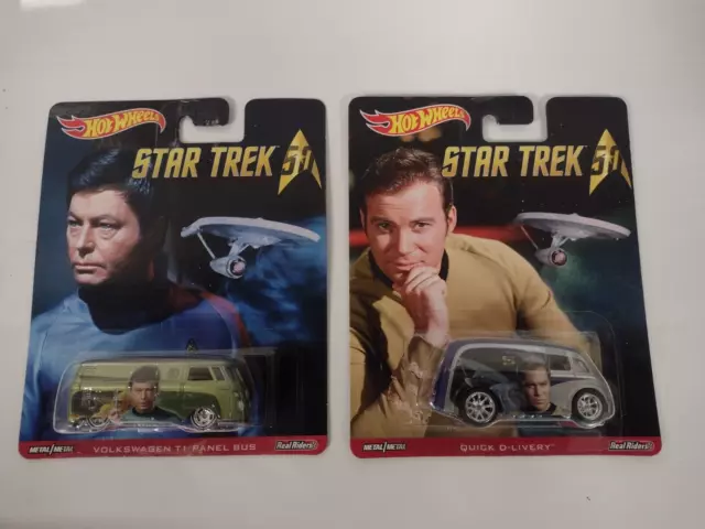 Hot Wheels Pop Culture Star Trek 50 Kirk Dr McCoy Vans Real Riders