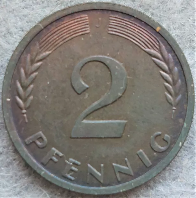 Bund, 2 Pfennig 1950 J, J. 381, PP (Auflage 250 Stück) ---- 13/9 3