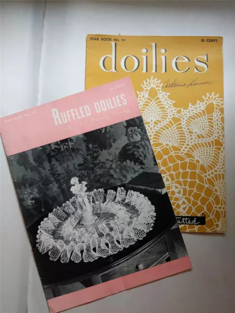 Crochet Pattern Star Books No. 59 Ruffled Doilies & No. 44 Doilies Crochet & Tat