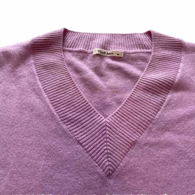 WoolOvers Cashmere And merino Wool Blend V Neck Jumper m