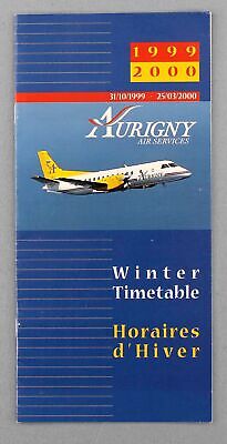 Aurigny Air Services Airline Timetable Winter 1999/2000