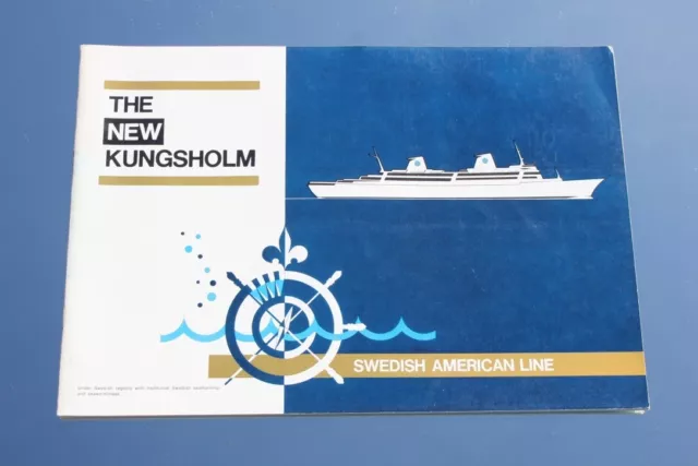 Swedish American Line Ss Kungsholm Rare Maiden Voyage Era Brochure