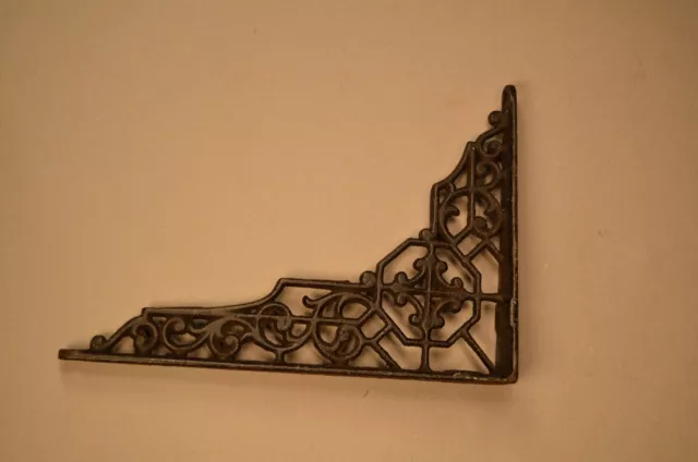 Architectural Accent! Antique Octagon Trellis Cast Iron Wall Shelf Bracket