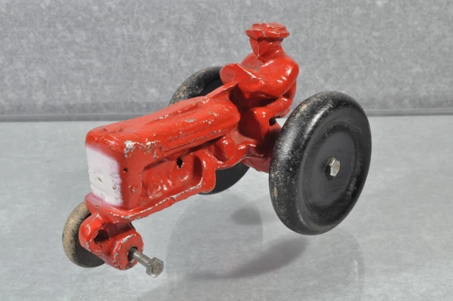 JE555 Ancien Jouet Tracteur en Aluminium ?Quiralu - Tractor 12cm/5" C-/-