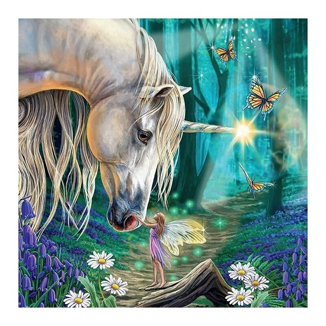 UK   Unicorn ,Full Drill, Square Diamonds , Diamond Painting Kit