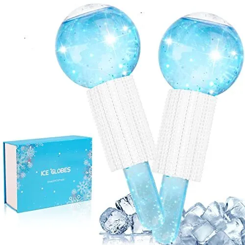 Ice Globes for Face,  2pcs Ice Roller for Face and Eyes, Facial Ice