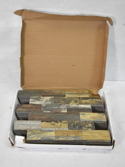 Art3D Peel & Stick Distressed Rustic Wood Panels 10 Piece Set 13.5" x 11.4"
