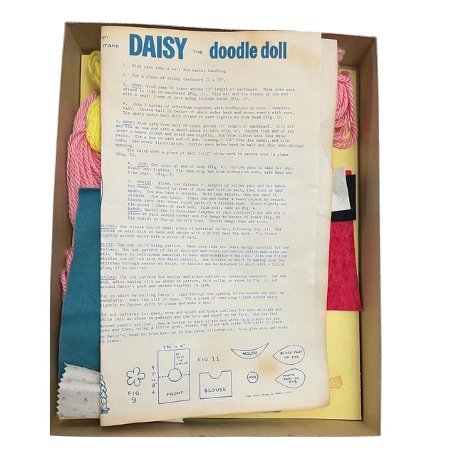 Kit de fils merlan Lisbeth poupée Daisy the Doodle 1960 vintage arts et