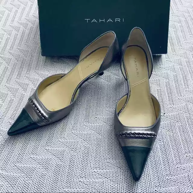 Tahari platinum silver heels