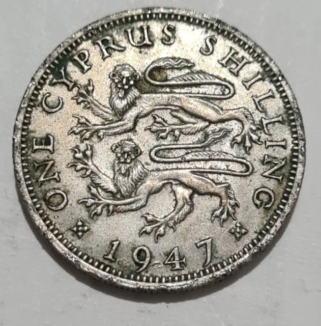 CYPRUS 1 Shillings 1947 - Copper CIPRO GIORGIO VI SHILLING 1947  NICHEL COIN