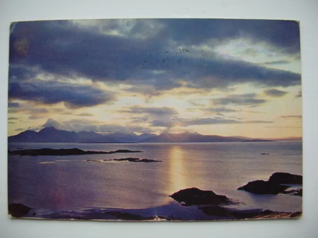 Skye postcard - from Kyle of Lochalsh - Sunset. (J Arthur Dixon - 1960)