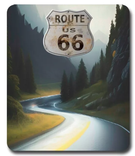 ROUTE 66 Road Trip American Highway ~ Mouse Pad / PC Mousepad ~ Retro USA Gift