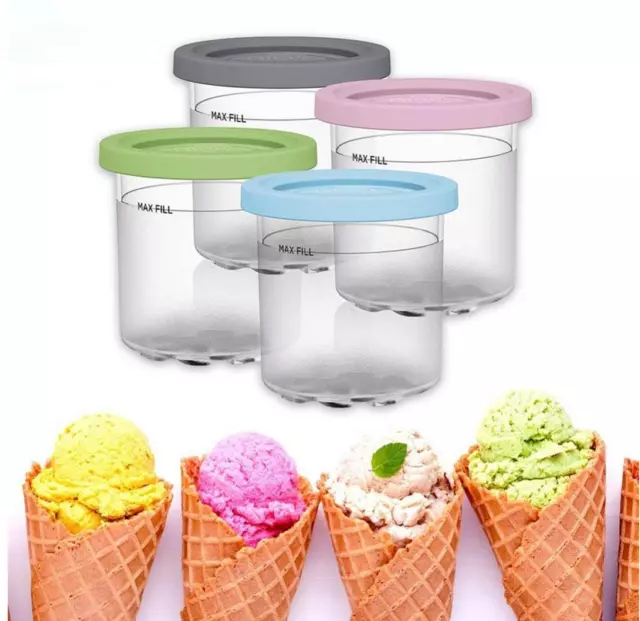 Jars For Ninja Creami with Lids Ice Cream Pints Cup-Containers Frozen Maker Jars