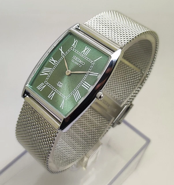 SEIKO QUARTZ SUPER Slim Men Steel Wrist Watch Japan Made Roman
