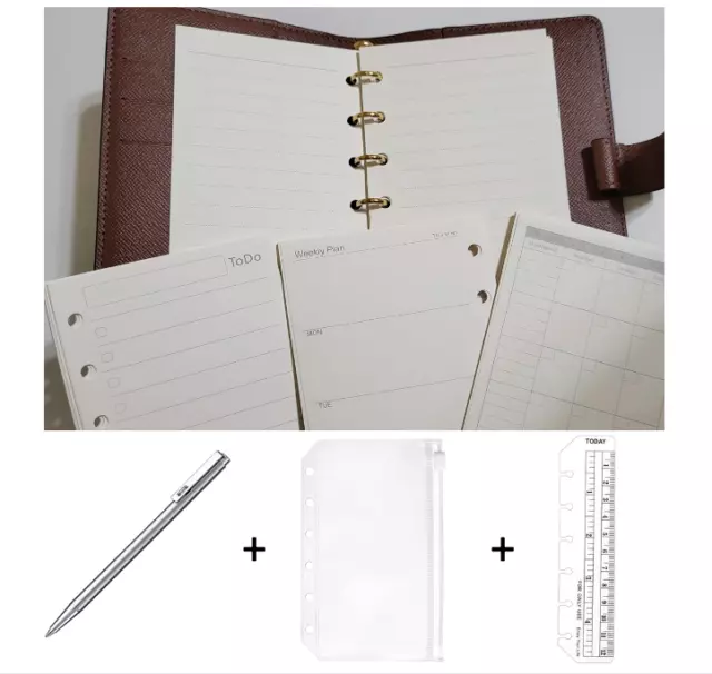 FITS Louis Vuitton LV Medium MM Agenda+Refill Paper +Insert Pen