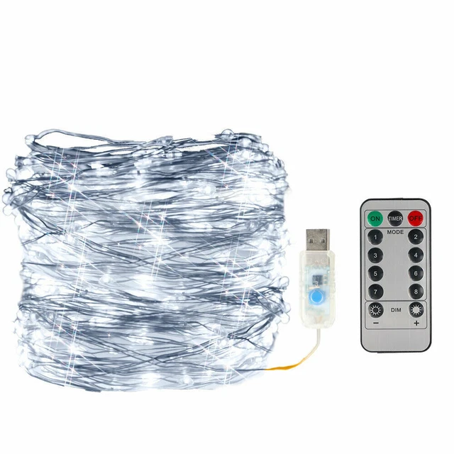 DIY USB Plug In 100/200 LED Micro Copper Wire Party Remote Fairy String Lights