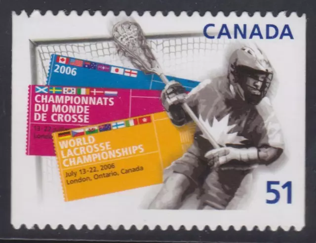 Canada 2006 #2161i  World Lacrosse Championships - die cut Unused