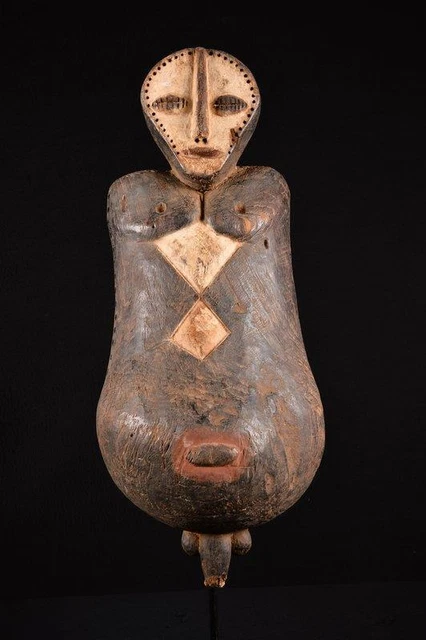 17035 African Old Lega Belly Mask / Mask Dr Congo