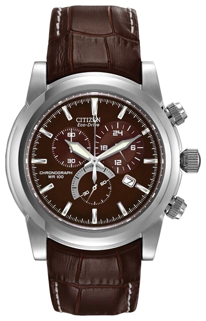 Citizen Promaster Skyhawk A-T Eco-Drive: Orologio Uomo Con Radiofrequenza E Cronografo, Cinturino In Pelle Marrone