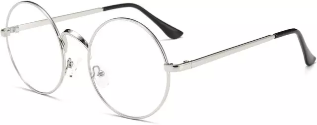 BOJOD runde Brille Retro Metallgestell klare Linse Vintage Brille für Männer Frauen