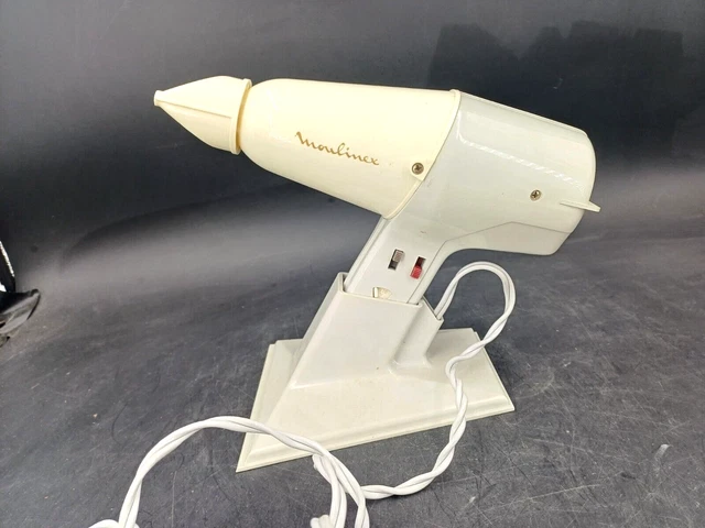 Ancien Sèche cheveux Moulinex GRIS & BLANC en boite