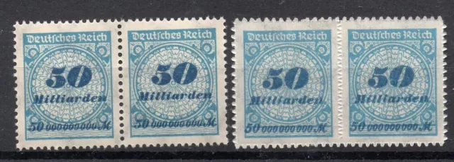 Deutsches Reich 1923 - Mi.-Nr: 330 a + b    2x PAARE   ** POSTFRISCH  S1-S7