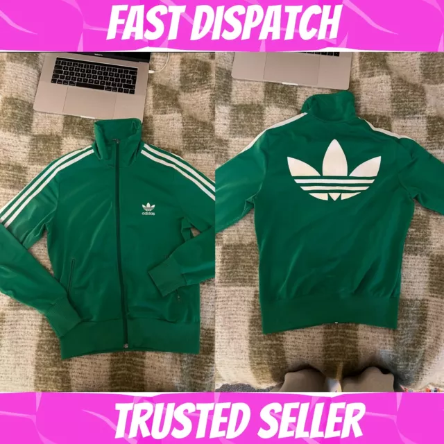 Adidas Jacket Mens Medium Green White Firebird Originals