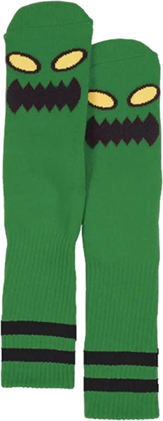 TOY MACHINE MONSTER FACE CREW SOCKS GREEN 1pr