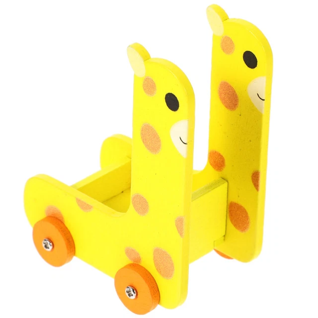 Doll House Miniature Animal Style Storage Cart Wooden Cart Model Storage Holder