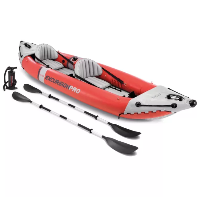 INTEX 68309NP Bateau Excursion Pro Kayak K2 Set Inclus Alu-Paddel + Pompe 2 Gens