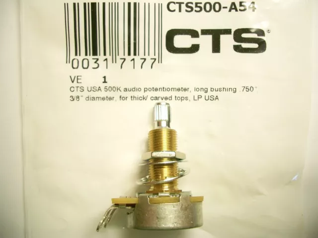 CTS-Poti 10mm Potentiometer long shaft 500 kOhm, A log.