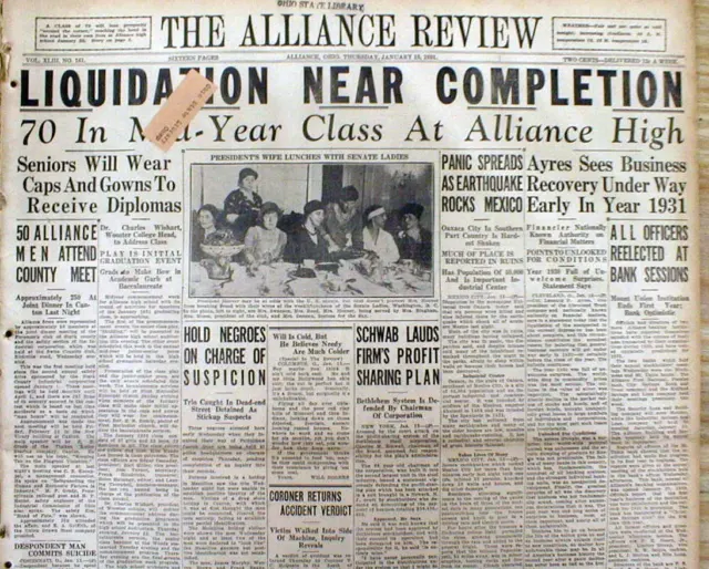 Best 1931 headline newspaper wth "fake" news that THE GREAT DEPRESSION HAS ENDED