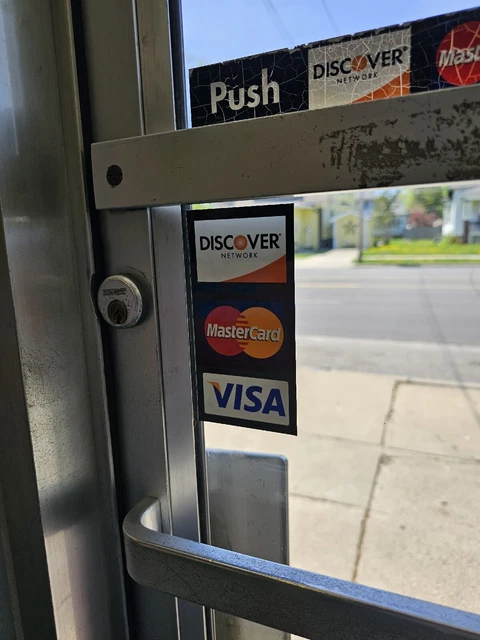 CREDIT CARD LOGO Decal Sticker -Double-Sided Visa/Mastercard/Discover ...