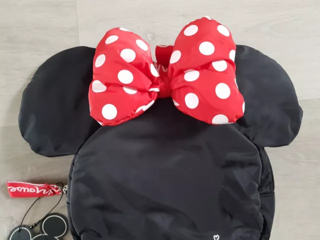 Minnie Mouse Backpack - Disney -  Disney Rucksack Bag With Ears - Red Bow 3