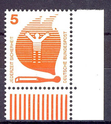 694 Unfallverhütung 5 Pf Ecke ur ** postfrisch