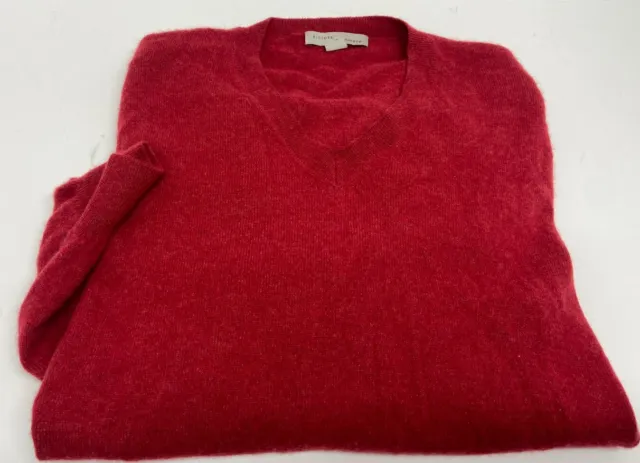 KINROSS V-NECK CASHMERE Sweater Mens Medium Rust Red Long Sleeves $49. ...