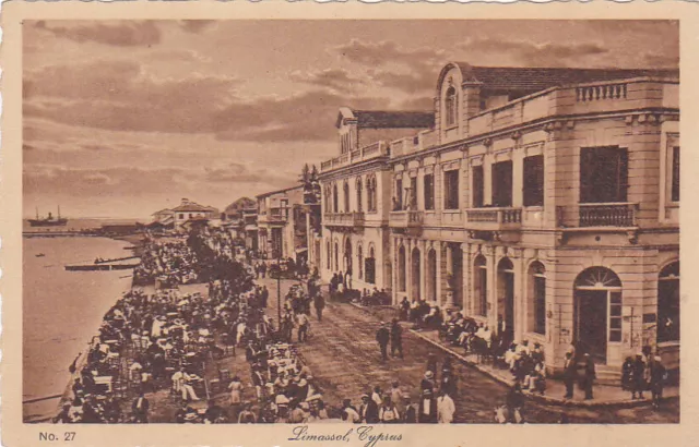 Cyprus Postcard Limassol Promenade Animated Glaszner C 1920