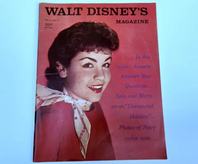 Walt Disney Magazine Annette Funicelllo Portrait Cover June 1959