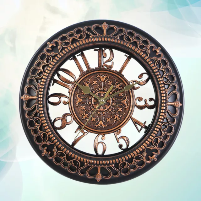 1pc European Decorative Hollowed-out Silent Round Wall Hanging Clock for Bedroom 3