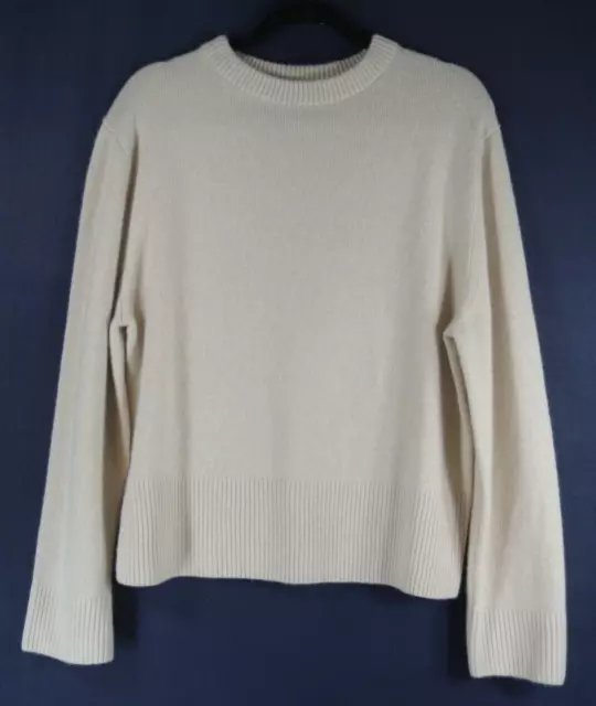 NEW Vince Drop Shoulder Mock Neck Sweater in Champagne - Size L #S5805