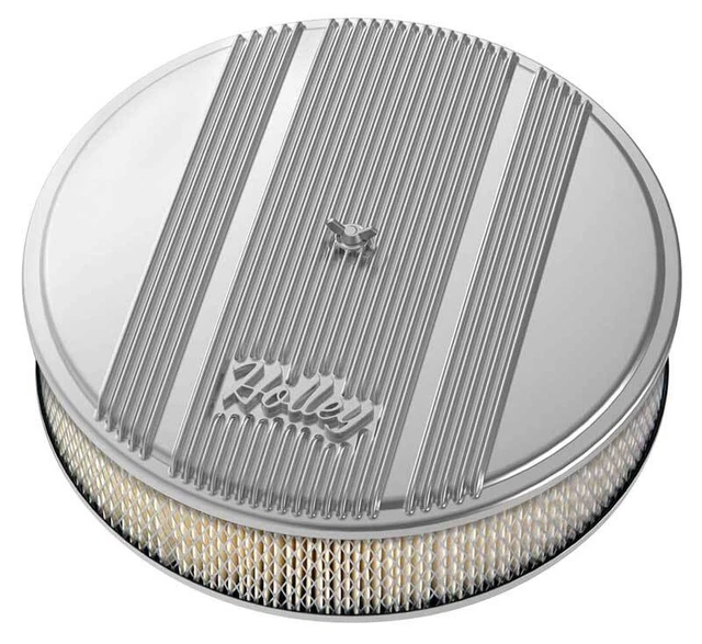 Holley; Vintage Series; 14" x 3" Air Cleaner; With Paper Element And Polished