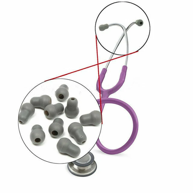 10Pcs Silicone Black Soft Eartips Earplug Earpieces For Littmann Stethoscope