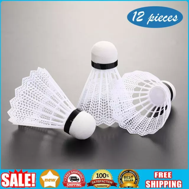 12 Stück Badmintonbälle aus Kunststoff, leicht, Badminton-Federballzubehör (weiß