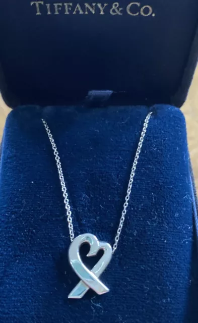 Tiffany & Co. Paloma Picasso Loving Heart Necklace Pendant 16” Sterling silver